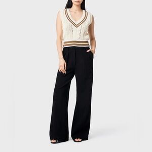 Shelly Wide Leg Stretch Wool Pant